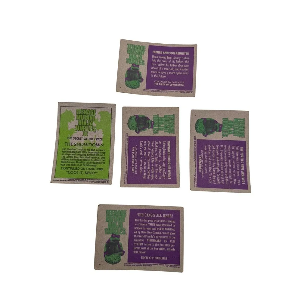 Vintage 1990 Topps Teenage Mutant Ninja Turtles Movie Trading Cards Lot - Picture 2 of 7